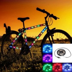 1db 1M Rugalmas LED szalag Fény USB fényes RGB MultiColor dekoráció háttérvilágítás kerékpár fény