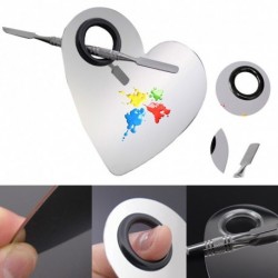 Szív alakú festőpaletta és spatula körömfestéshez - körömdíszítéshez - Kutikula kezeléséhez is