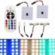 T10 BA9S adapterek RGB 5050 24SMD LED panel Dome fény  távirányítású színes LED lámpa
