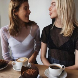 1x 2017 női szexi áttetsző Mesh Top póló hosszú ujjú laza blúz