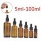 5ML. 5ml-100ml borostyán üveg folyékony reagens Pipettázza az üveg szemcsepp aromaterápiát