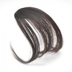 Sötétbarna. Vékony, lágy légbuborékok Az emberi hajhosszabbítások a Fringe Front Hairpiece JP-be / be vannak rögzítve