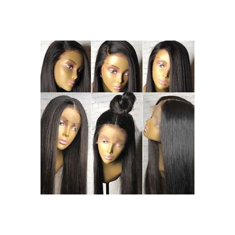 Új brazil szűz természetes szintézis haj paróka ragasztott teljes csipke első paróka