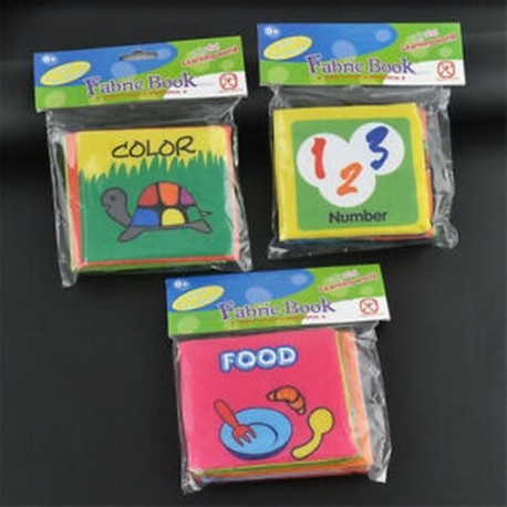 3db (Food   színes   szám) - 3db Baby&*39 s Educational Intelligence fejlesztés Soft Cloth Ismerje meg a könyvek