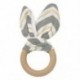 Szürke arany fehér - Szürke arany fehér Kézzel készített fa természetes bébi fogzás gyűrű Chewie teether nyuszi