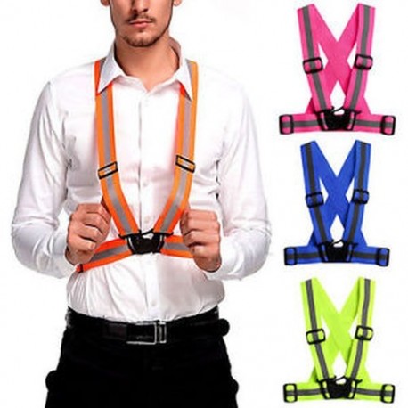 Állítható fényvisszaverő biztonsági biztonság Nagy láthatóságú mellény felszerelés Stripes Jacket Állítható