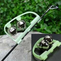 2db éjszakai horgászbot Tipphal Bite riasztás riasztás csipesz harangok Ragyogás a sötétben