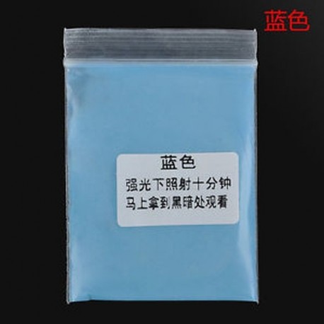 Kék 10g fényes fényes fényes fény a sötét por izzó pigmentben