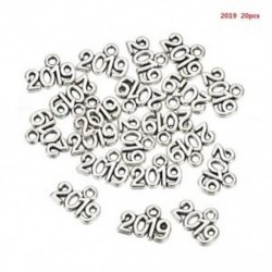 2019 20Pcs évszám 2017 2018 2019 2020 Tibeti ezüst medálok Charms Craft DIY