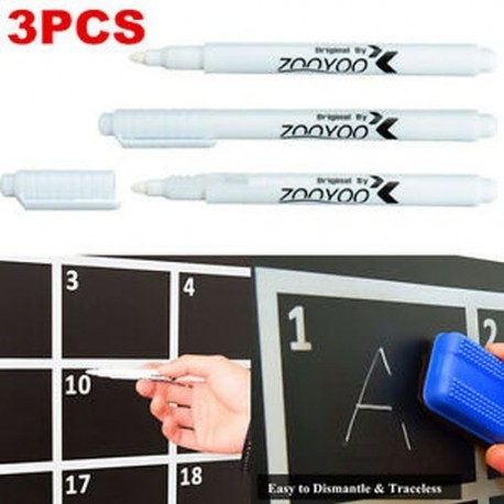 Lot 3 db fehér folyadék kréta toll jelölő üveg Windows Palatábla tábla