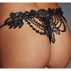 * 6 Fekete egy normál méretű Forró szexi női tanga G-string V-string bugyi Knickers fehérnemű fehérnemű