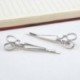 Ezüst 2Pcs divat női olló alakú haj klip arany ezüst haj pin haj tartozék