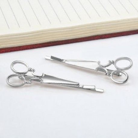 Ezüst 2Pcs divat női olló alakú haj klip arany ezüst haj pin haj tartozék