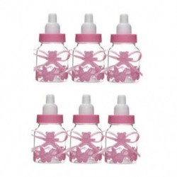 6db rózsaszín medve (9x4cm) 24lot Fillable Party Baby Girls fiúk zuhanyzó palackok medve decors kedvez a Candy Box