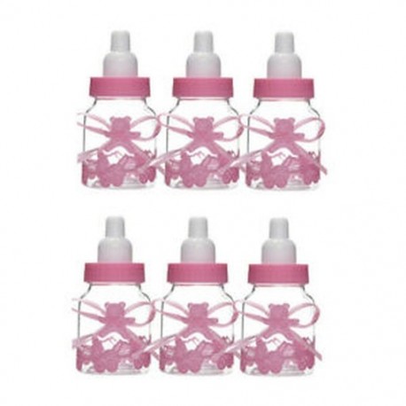 6db rózsaszín medve (9x4cm) 24lot Fillable Party Baby Girls fiúk zuhanyzó palackok medve decors kedvez a Candy Box