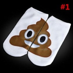 Emoji Poop Férfi női divat alacsony vágású boka zokni puha pamut 3D nyomtatott állat zokni 1Pair