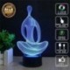 3D USB LED Jóga Meditáció Éjszakai fény táblázat Asztali dekoráció 7 színes változás íróasztal ajándék