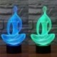 3D USB LED Jóga Meditáció Éjszakai fény táblázat Asztali dekoráció 7 színes változás íróasztal ajándék