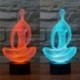 3D USB LED Jóga Meditáció Éjszakai fény táblázat Asztali dekoráció 7 színes változás íróasztal ajándék