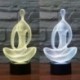 3D USB LED Jóga Meditáció Éjszakai fény táblázat Asztali dekoráció 7 színes változás íróasztal ajándék