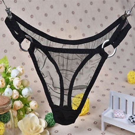 Fekete Szexi nők hálós sima G-String bugyi Fehérnemű fehérnemű rövidnadrág tanga V-String