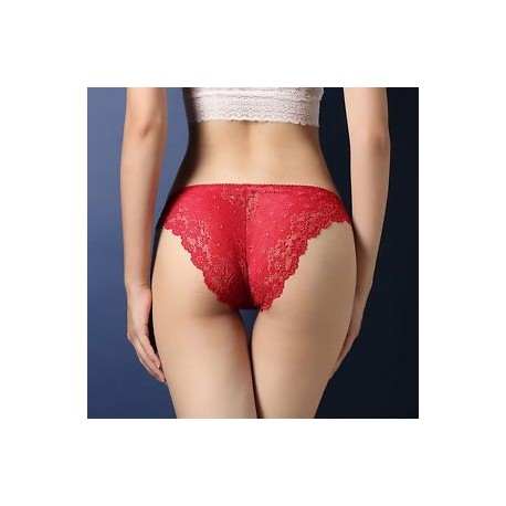 Piros Női szexi csipke bugyi fehérnemű fehérnemű G-string tanga nadrág Knickers Új