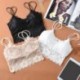 Egyszerű fekete Női csipke virágos növények Top Bra mellény Bralet Camisole Tank Tops Bralette Bustier