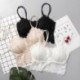 Egyszerű fekete Nők termesztése felső mell virágos mellény Bralet Camisole tank tetejű csipke Bralette Bustier