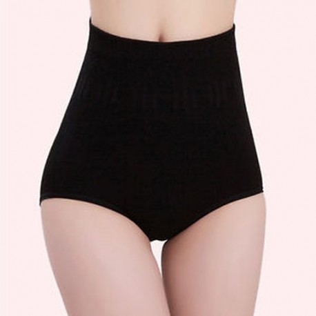 Fekete Női magas derék rövidnadrág Shapewear nadrágos Body Shaper vezérlés Slim hasi fehérnemű