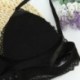 Fekete Női csipke Sheer virágos Bralette Bustier termés teteje háromszög párnázott push up melltartó