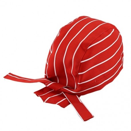 Skull Cap professzionális vendéglátó szakácsok Hat Bandana (piros és fehér csíkos) E3A2