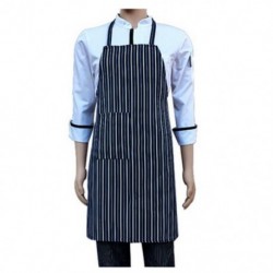 Vízálló Bib kötény Nylon kék és fehér csíkos étterem N6T7