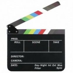 1X (Száraz törlésű rendezői film Film Clapboard Vágott Akció Jelenet Clapper Board Y1U6