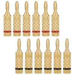 6X (Wg-3333 24K aranyozott hangszóró banán dugókkal zárt csavarral (6 pár (Y8D8)