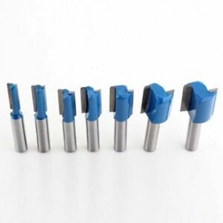 7PC 8mm szárú kiváló minőségű egyenes / Dado útválasztó bitkészlet 6,8,10,12,14,18,20m D6Q5