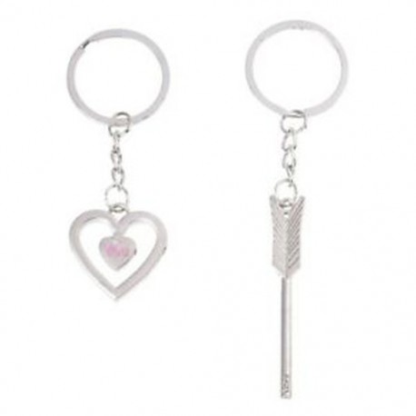 1X (2 fém nyíl szívvel szerelmes kulcstartó gyűrű kulcstartó B2B4)