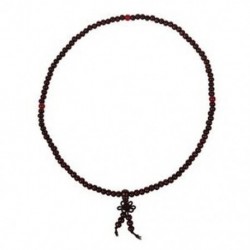 Buddhista ima 5 mm-es barna szandálfa gyöngy nyaklánc R2D3