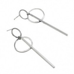 Ezüst - Divat fülbevalók Punk egyszerű hosszú szakaszú bojt medál méretű kör Earrin R8D4