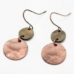 2X (Női Europe, cink ötvözetből készült csepp fülbevalók, antik ezüst réz dupla E4T5