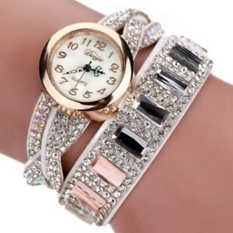 DUOYA márka divatos karkötő karóra karóra kvarcóra női Crystal Stone Go A8A3