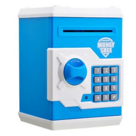 Kék - Forró új Piggy Bank Mini Atm Money Box elektronikus jelszó-rágó érme készpénz M1A3