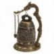 6X (Nemzeti Kézzel készített sárgaréz harang faragott sárkány buddhista buddha órája Bronz J8Y7
