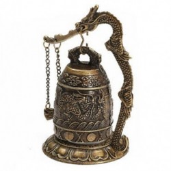 6X (Nemzeti Kézzel készített sárgaréz harang faragott sárkány buddhista buddha órája Bronz J8Y7