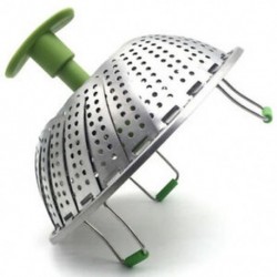 4X (Steamer kosár rozsdamentes acélból készült zöldség pároló kosár, összecsukható pároló gőzös Y8C3