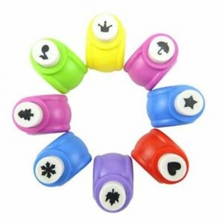 2X (8 db különböző alakú mini papír kézműves lyukasztó formázó lyukasztó mini kézműves Y7S9