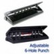 1X (6 lyukas papír lyukasztó, állítható rozsdamentes acél asztali lyukasztás, 6 S2W4)