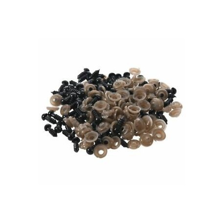 100 db 6 mm-es fekete műanyag biztonsági szemmosó készülék mackóját foglalkoztató szemekhez