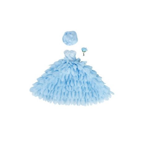 1X (Esküvői ruha és kalap virággal Barbie-babákhoz (kék) U9U2)