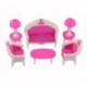 8 db-os játékok Barbie baba kanapé szék kanapé asztali lámpa bútorkészlet szétszerelt H2L5