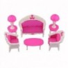 8 db-os játékok Barbie baba kanapé szék kanapé asztali lámpa bútorkészlet szétszerelt H2L5